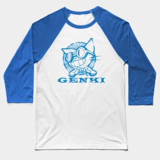 Just Genki! blue Baseball T-Shirt